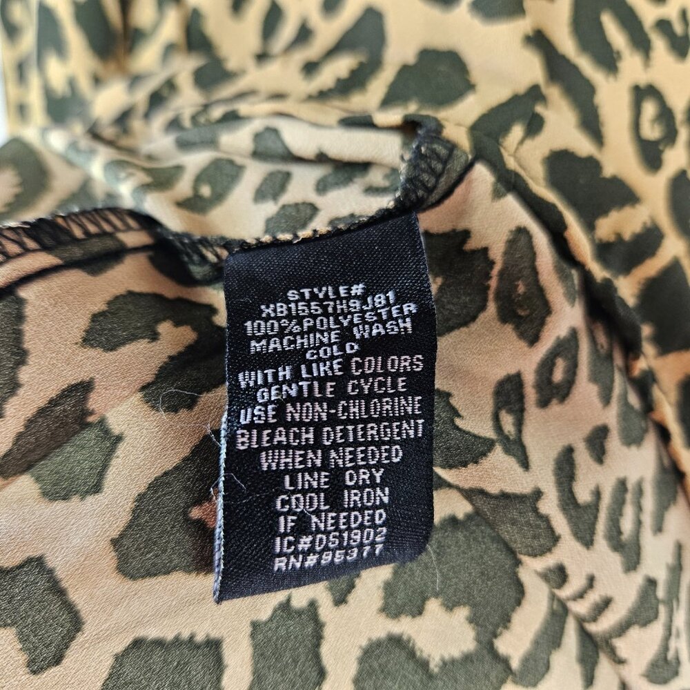 Sanctuary Size S Tan Leopard Print Button Up Drop… - image 8